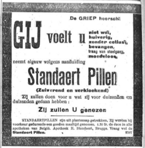 ame voor de Standaert Pillen uit de Gazet van Antwerpen, 25 december 1918, 2.  