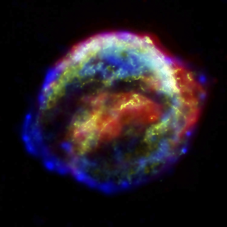 Resten van de supernova waargenomen door Kepler in het begin van de 17e eeuw