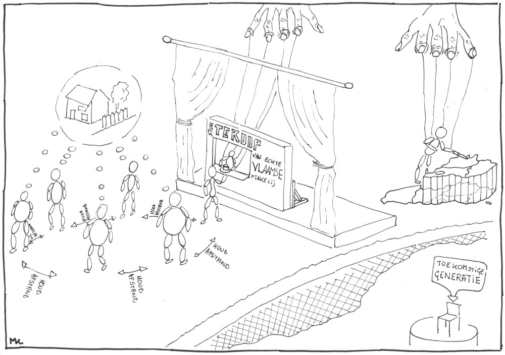 Karikatuur van de Vlaamse Wooncultuur (Eigen beeld, 2022)