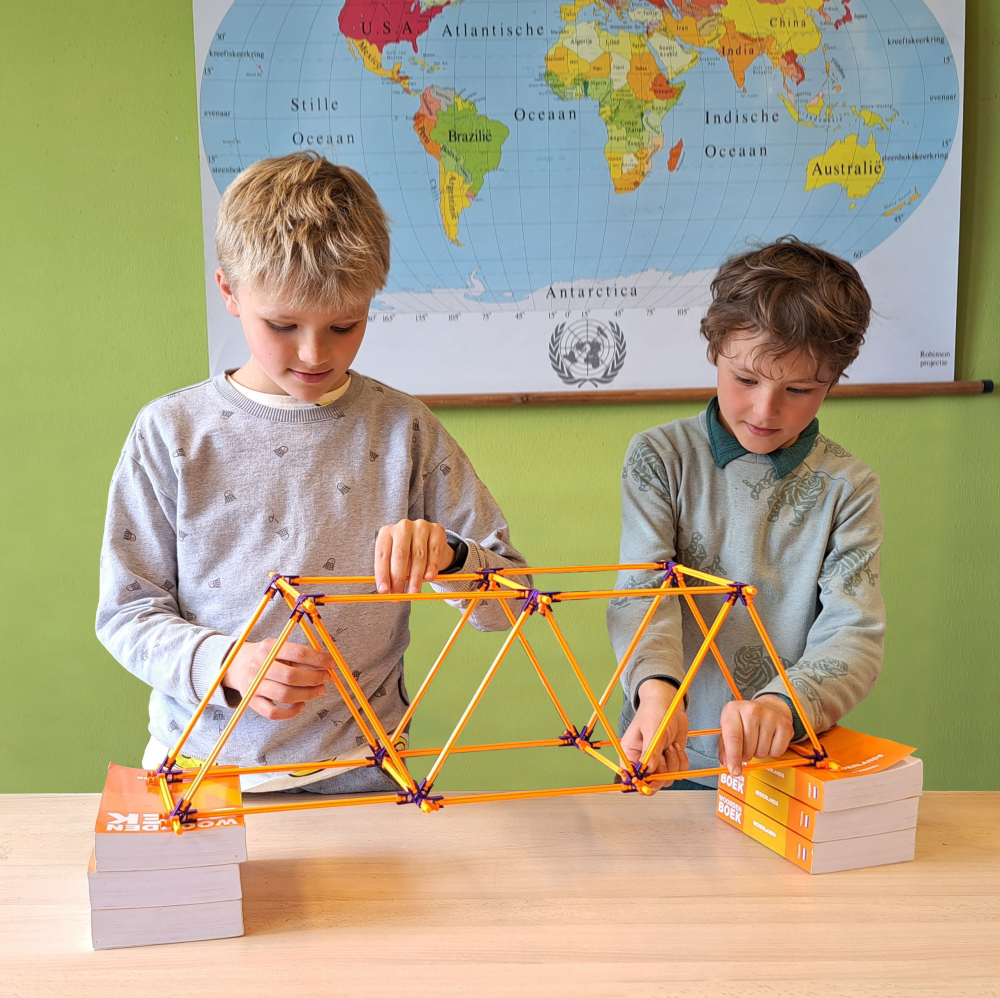 Leerlingen leren de sterkte van triangulatie door gebruik van het structuurmodel