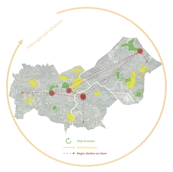 Overzicht ruimtelijke praktijken op kaart Hasselt-Genk
