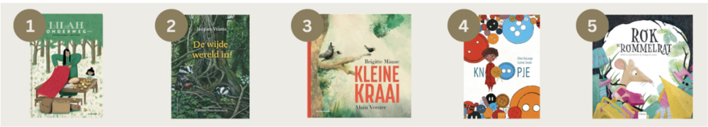 5 prentenboeken met de meeste rekentaal en de meest gevarieerde rekentaal.