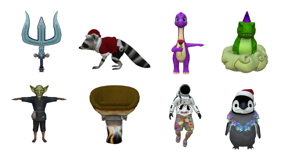 Voorbeelden 3d modellen uit de gebruiker studie